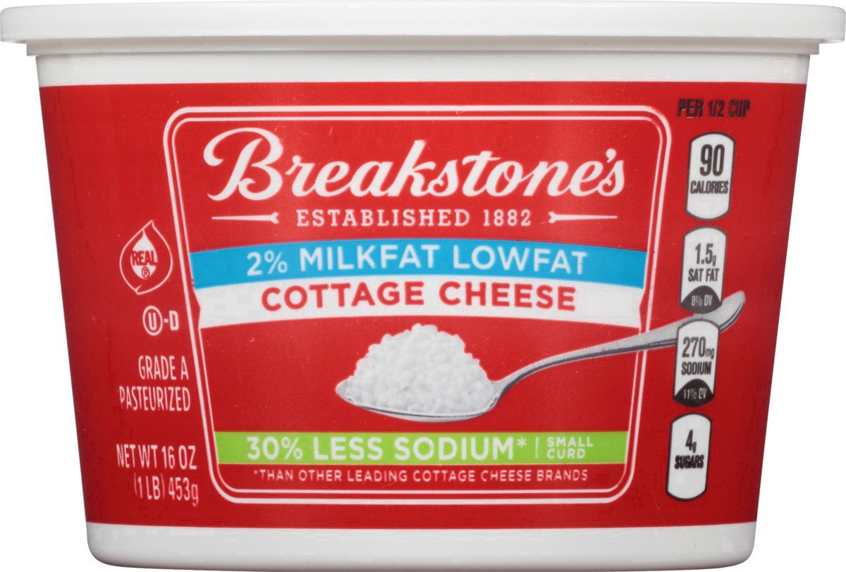 slide 11 of 23, Breakstone's Lowfat Small Curd Cottage Cheese with Low Sodium & 2% Milkfat Tub, 16 oz