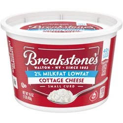 Breakstone's Lowfat Small Curd Cottage Cheese Sodium 2% Milkfat, 16 oz Tub