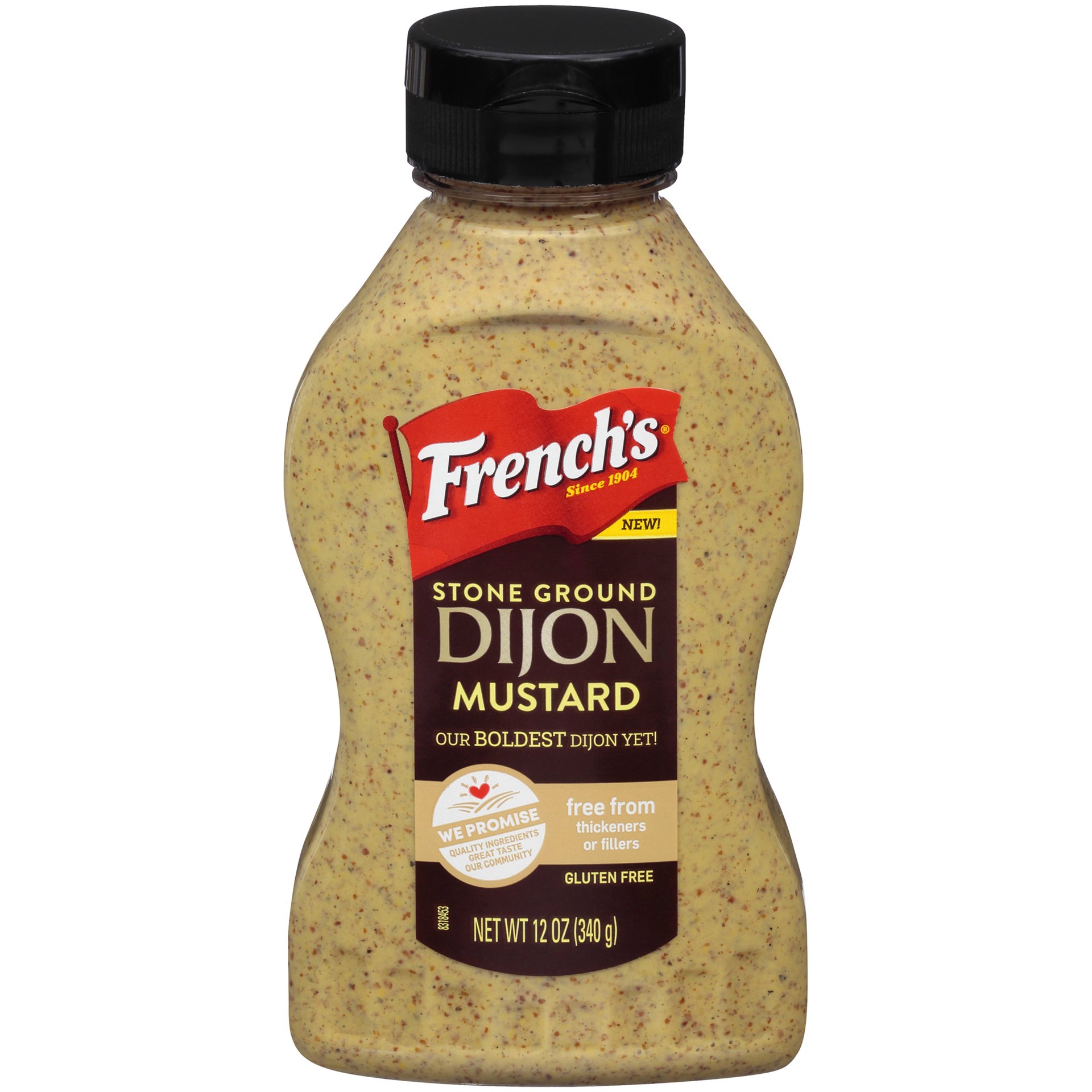 slide 1 of 9, French's Stone Ground Dijon Mustard, 12 oz