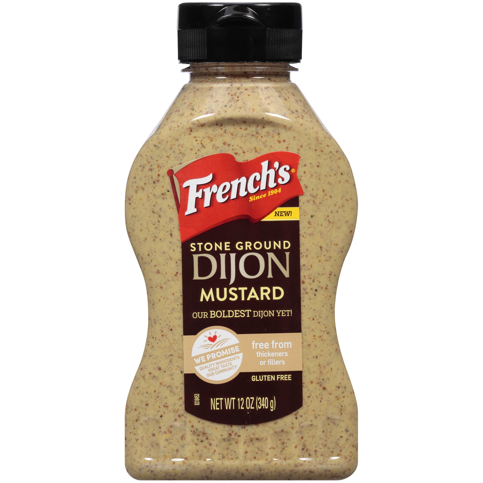 slide 1 of 9, French's Stone Ground Dijon Mustard, 12 oz