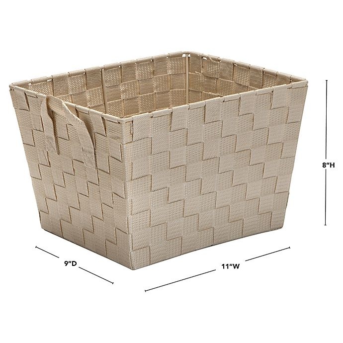 slide 3 of 3, Simplify Small Woven Storage Bin - Ivory, 1 ct