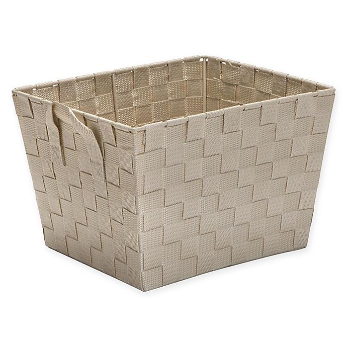 slide 1 of 3, Simplify Small Woven Storage Bin - Ivory, 1 ct