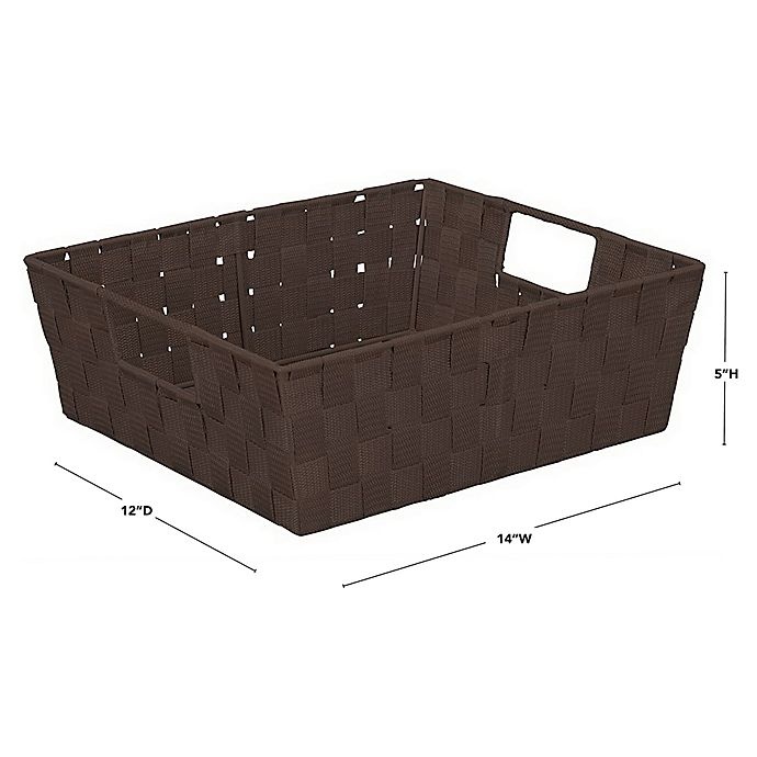 slide 2 of 2, Simplify Large Woven Storage Shelf Bin - Chocolate, 1 ct