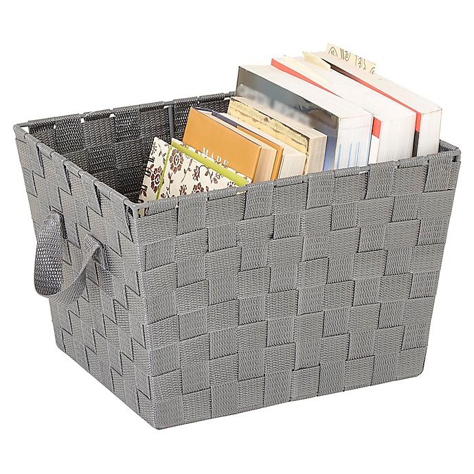 slide 2 of 2, Simplify Small Woven Storage Bin - Light Grey, 1 ct