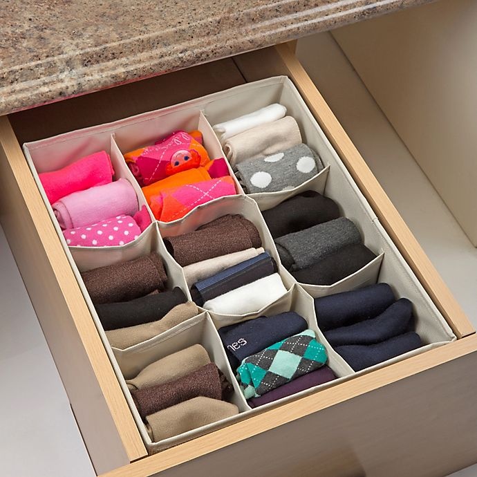 slide 3 of 4, Simplify 9-Compartment Drawer Organizer - Beige, 1 ct