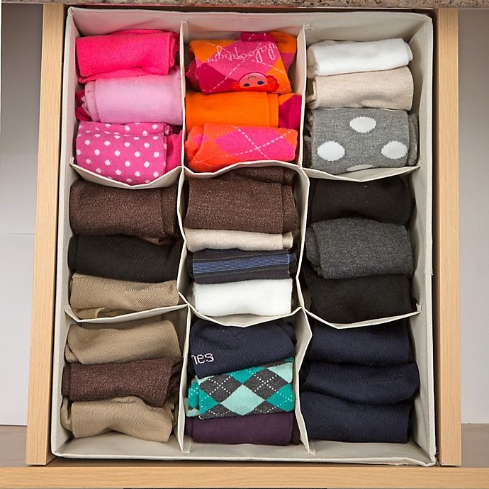 slide 2 of 4, Simplify 9-Compartment Drawer Organizer - Beige, 1 ct