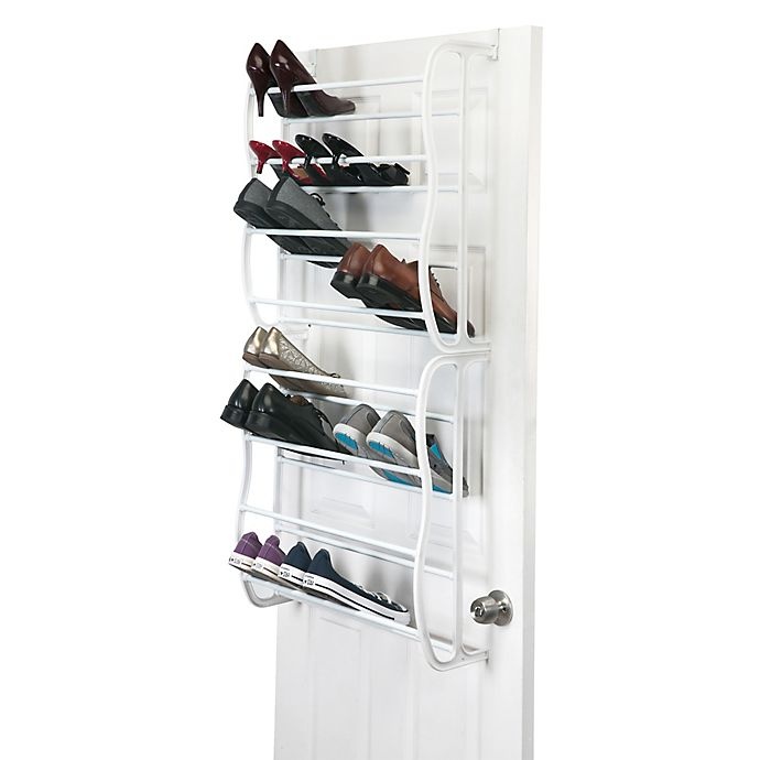 slide 3 of 7, Simplify Adjustable Over the Door Shoe Rack, 36 ct