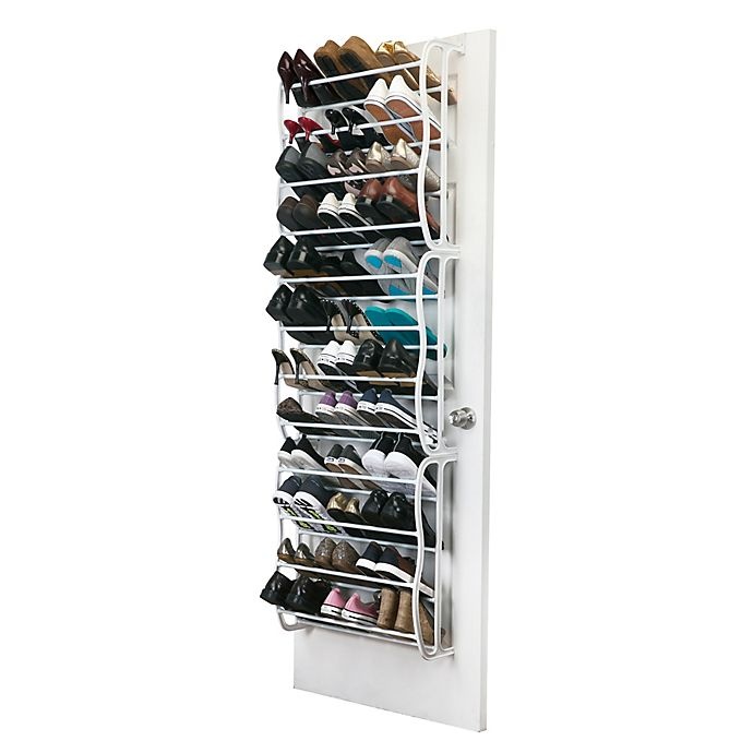 slide 4 of 7, Simplify Adjustable Over the Door Shoe Rack, 36 ct