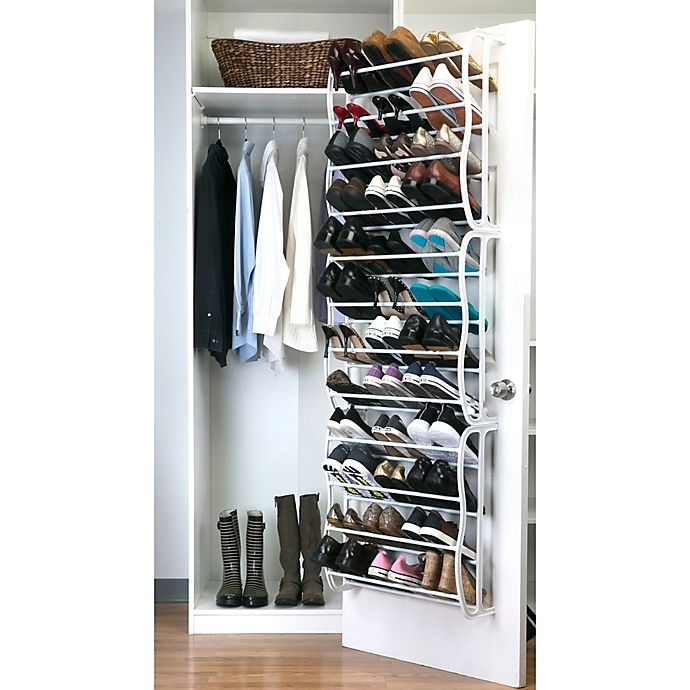 slide 5 of 7, Simplify Adjustable Over the Door Shoe Rack, 36 ct