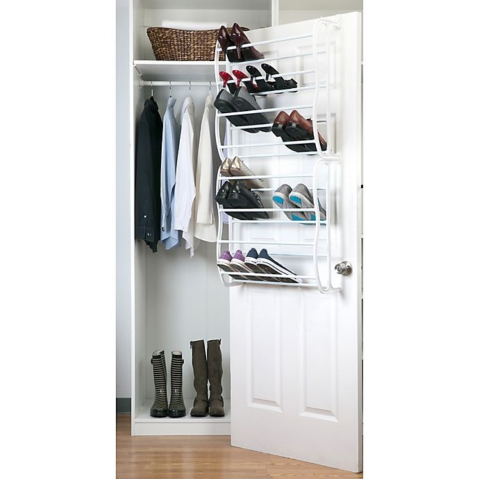 slide 6 of 7, Simplify Adjustable Over the Door Shoe Rack, 36 ct