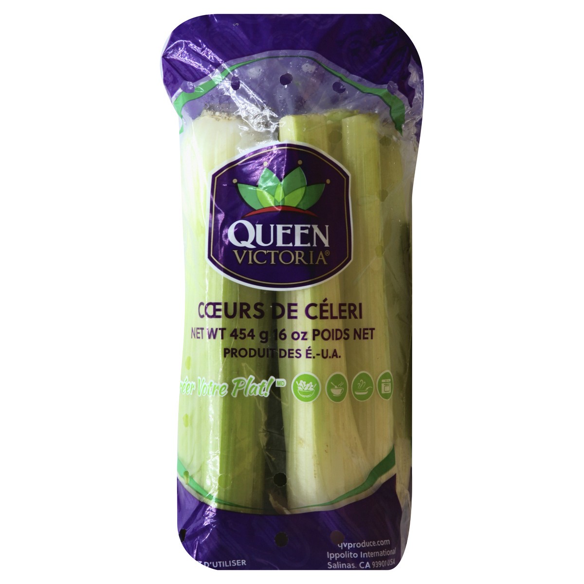 slide 3 of 3, Queen Victoria Celery Hearts 1 lb, 16 oz