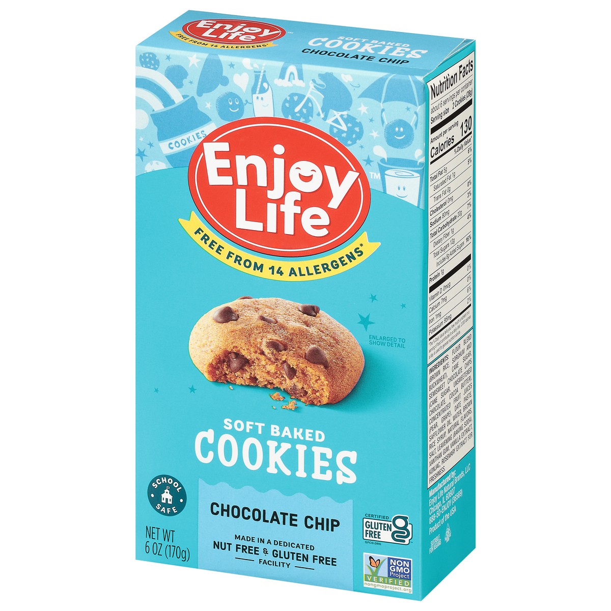 slide 3 of 9, Enjoy Life Chocolate Chip Soft Baked Cookies, 6 oz Box, 6 oz