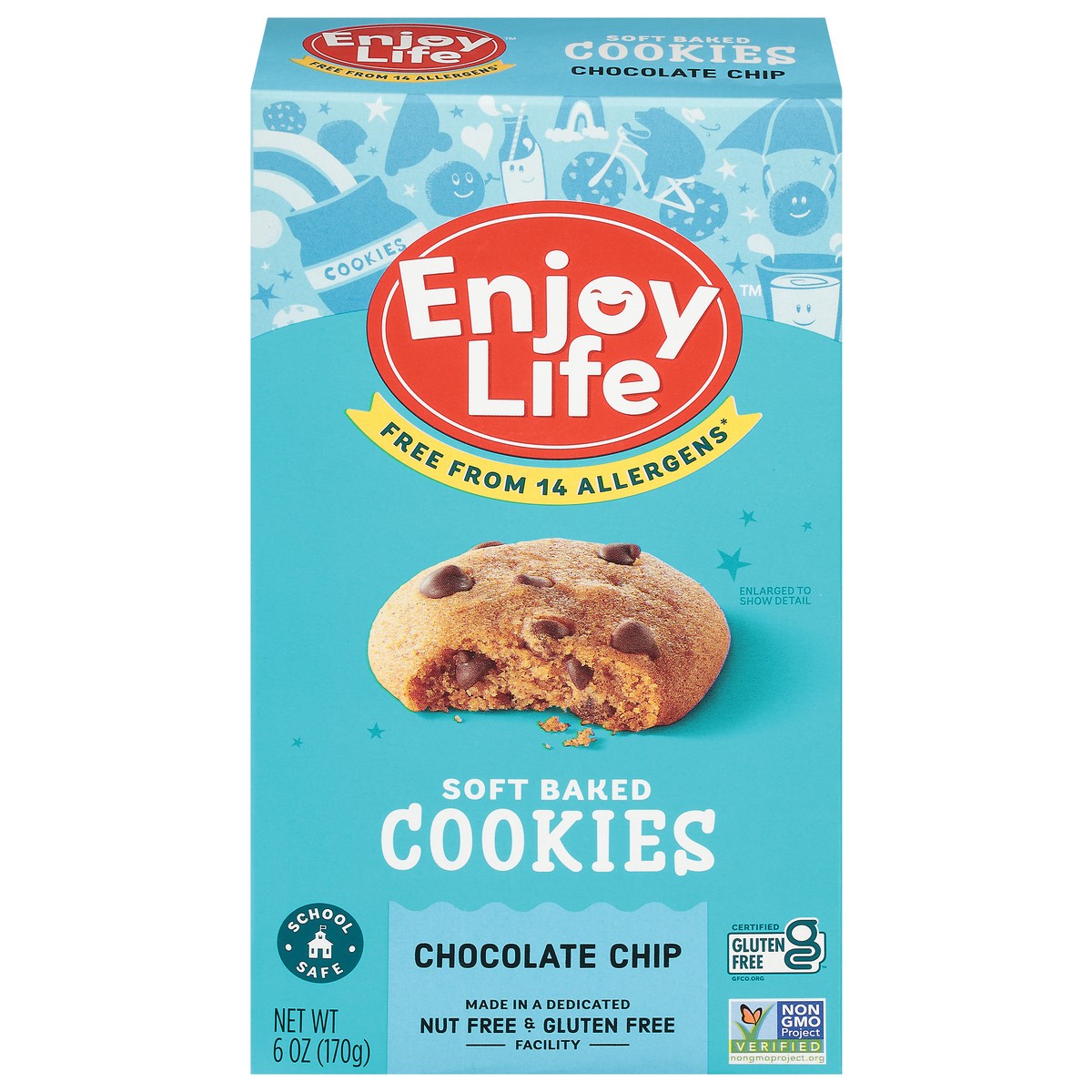 slide 1 of 9, Enjoy Life Chocolate Chip Soft Baked Cookies, 6 oz Box, 6 oz