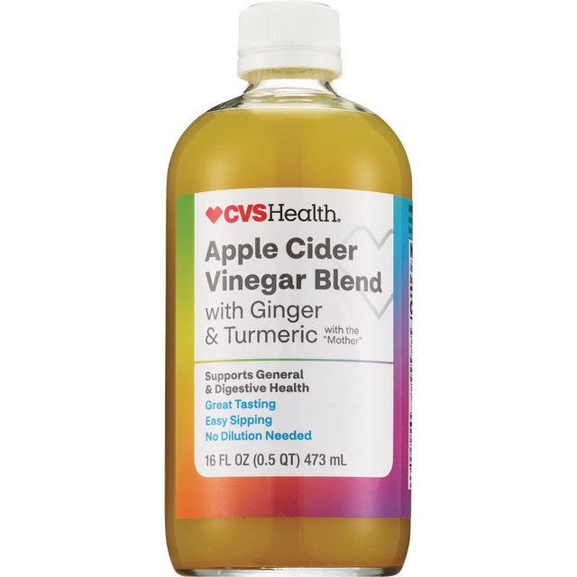 slide 1 of 1, CVS Health Apple Cider Vinegar Blend With Ginger & Turmeric, 16 Oz, 16 oz