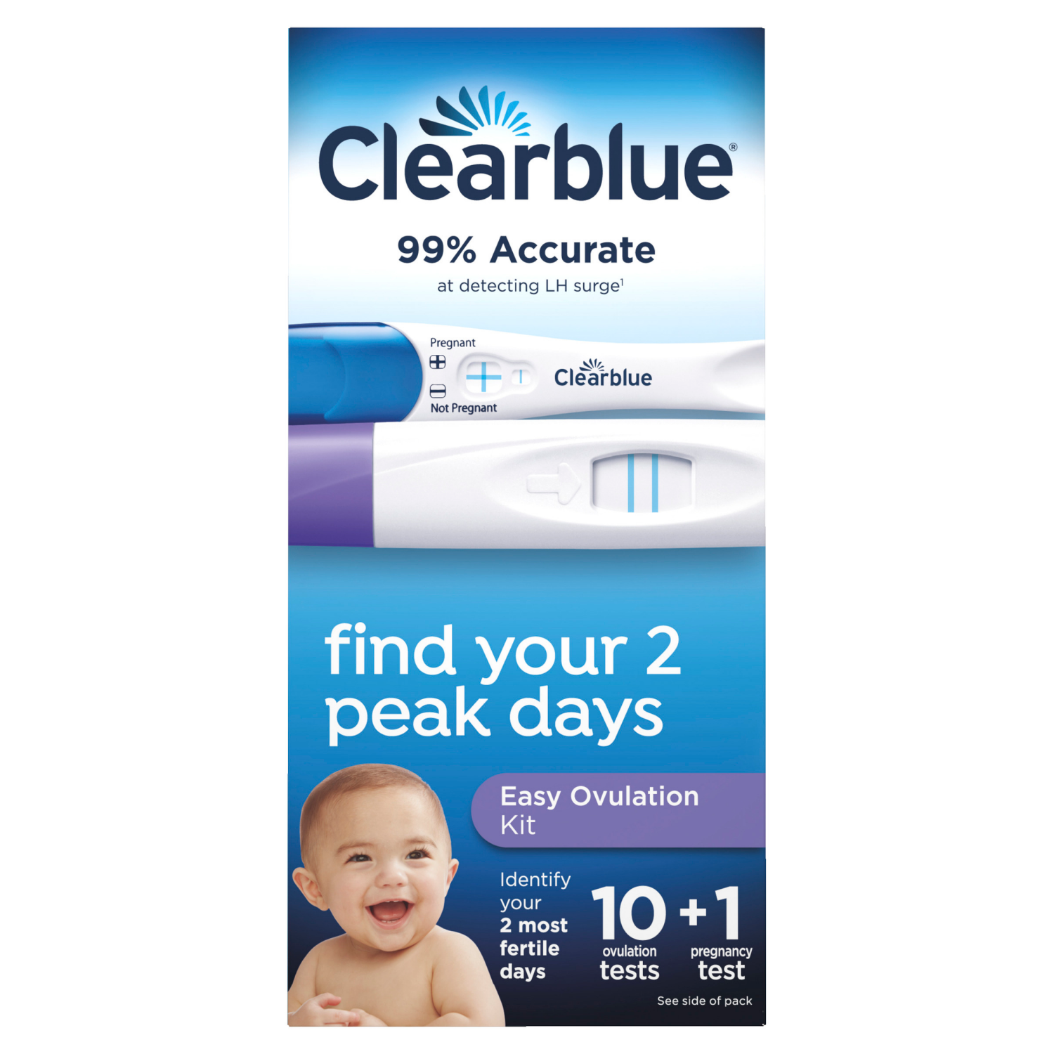 slide 1 of 8, Clearblue Easy Ovulation Test Kit and Home Pregnancy Test, 11CT, 1 ct