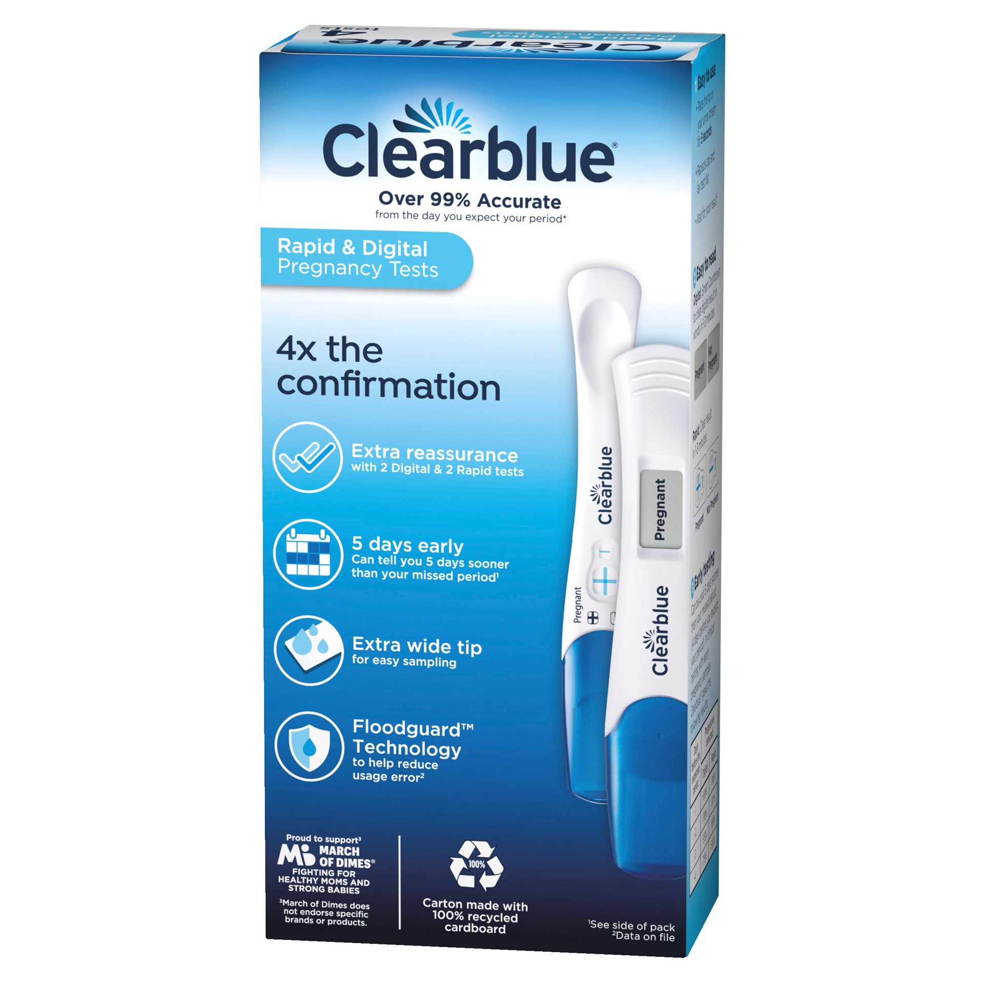 slide 11 of 14, Clearblue Early Pregnancy Test Kit, Results 6 Days Sooner, At Home Pregnancy Test Kit for Women, hCG Hormone Pregnancy Tests with Easy to Read Results, 4 Tests, 4 ct