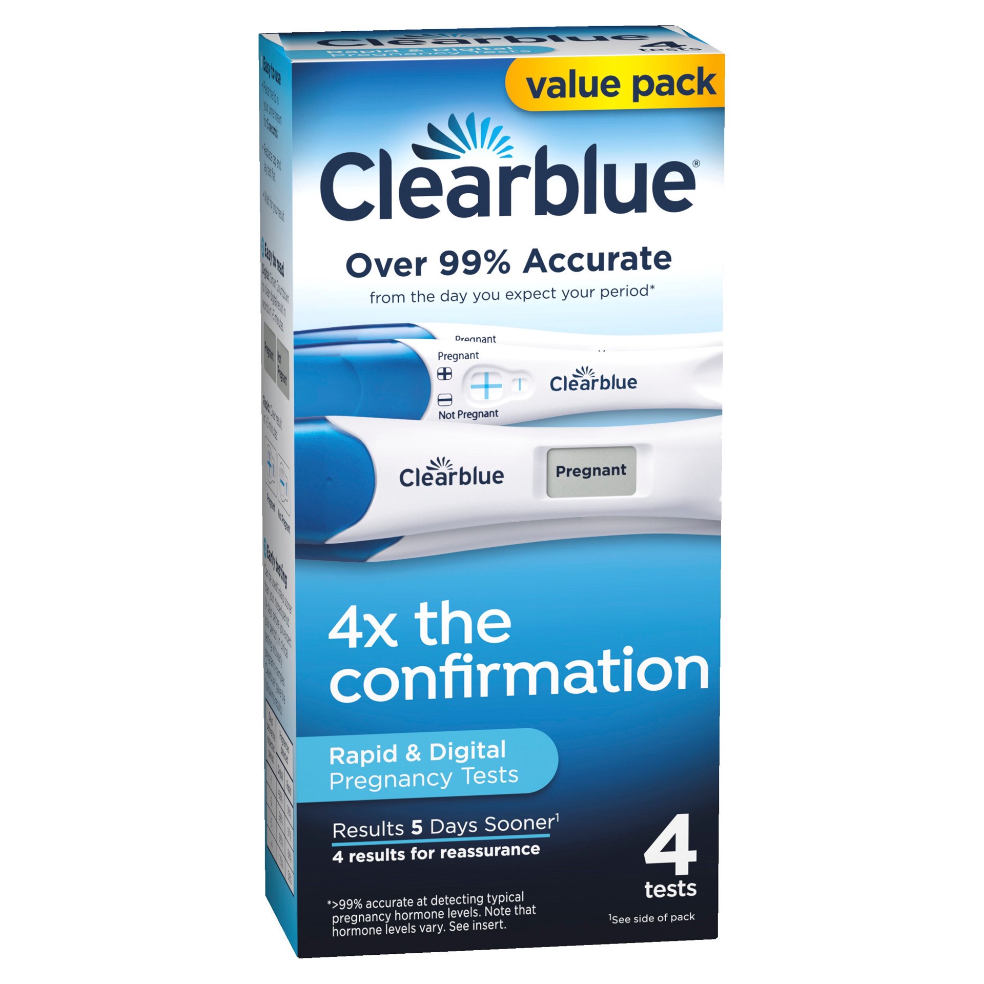slide 10 of 14, Clearblue Early Pregnancy Test Kit, Results 6 Days Sooner, At Home Pregnancy Test Kit for Women, hCG Hormone Pregnancy Tests with Easy to Read Results, 4 Tests, 4 ct