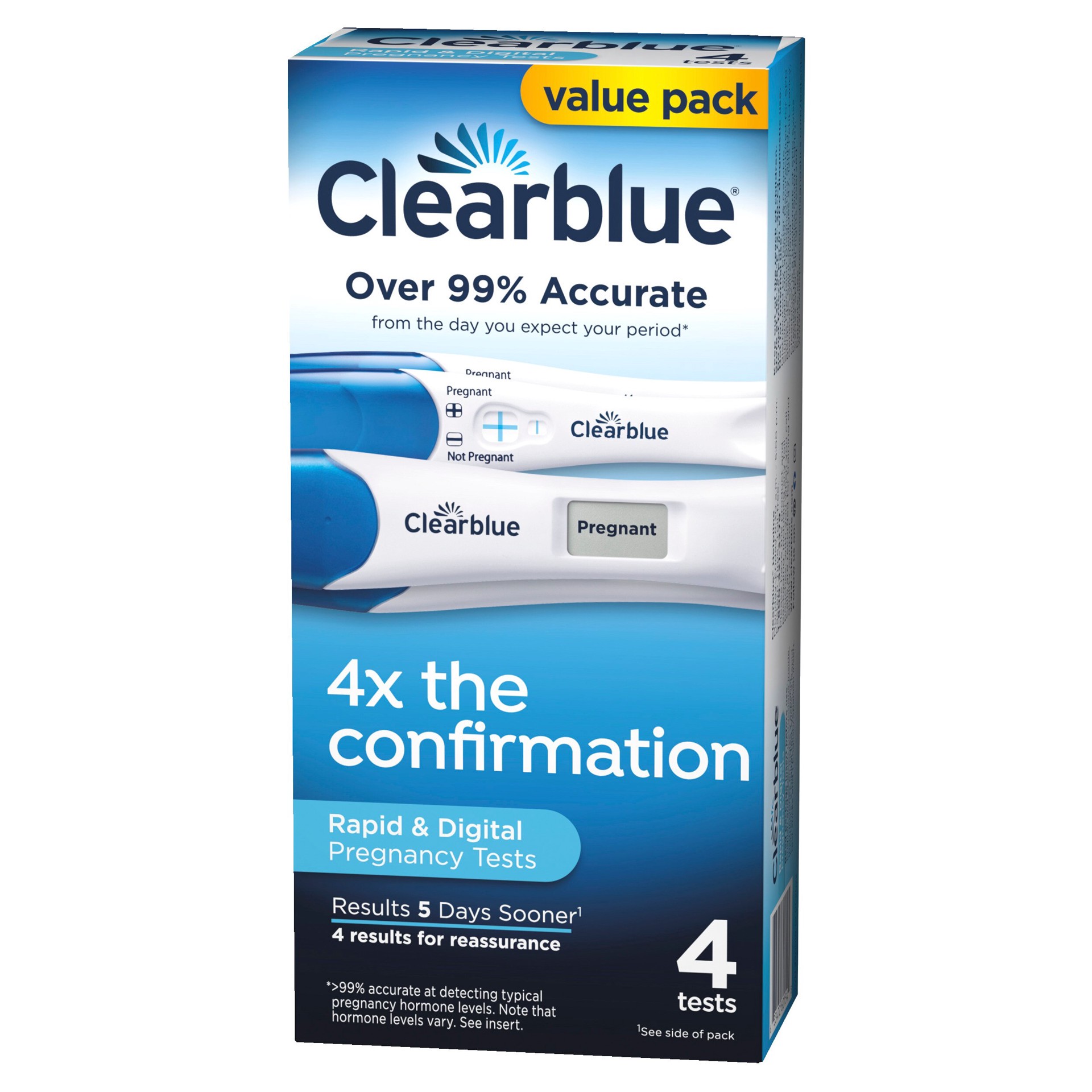 slide 13 of 14, Clearblue Early Pregnancy Test Kit, Results 6 Days Sooner, At Home Pregnancy Test Kit for Women, hCG Hormone Pregnancy Tests with Easy to Read Results, 4 Tests, 4 ct