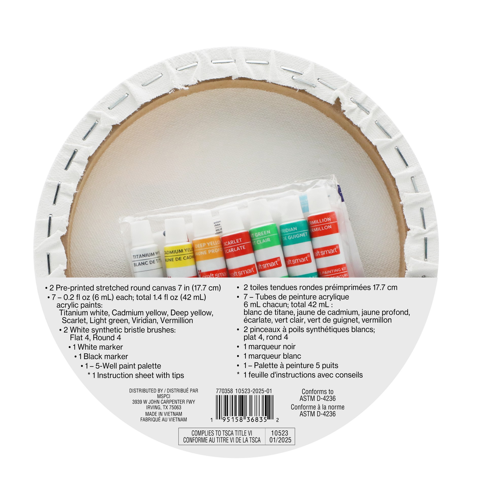 slide 5 of 6, 7" Fruit Round Canvas Painting Kit By Craft Smart, 7 in