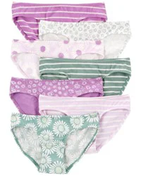 Carter's Kid 7-Pack Bikini Stretch Cotton Undies Green/Purple 14