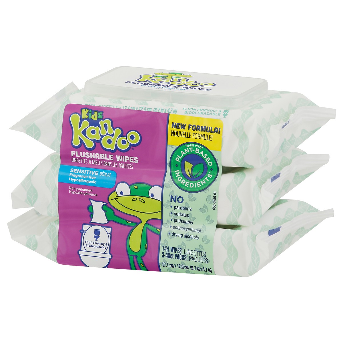 slide 9 of 9, Kandoo Kids Flushable Wipes 3 - 48ct Packs (144 Wipes), 3 ct