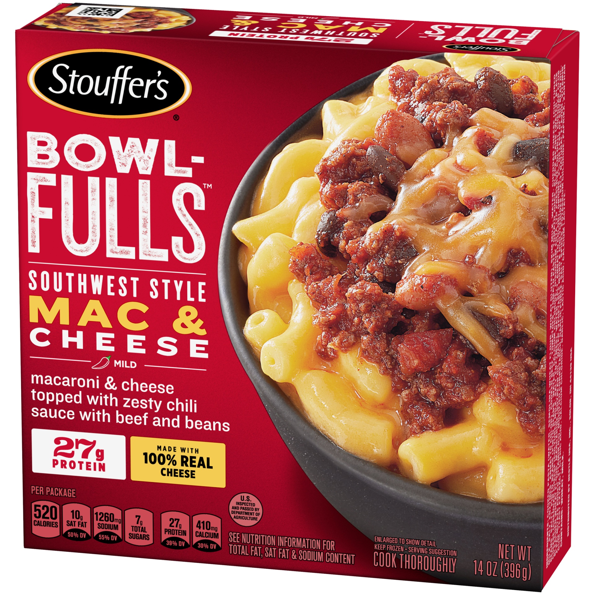 slide 4 of 6, Stouffer's MAC-FULLS Southwest Style Mac and Cheese Bowl Frozen Meal, 14 oz