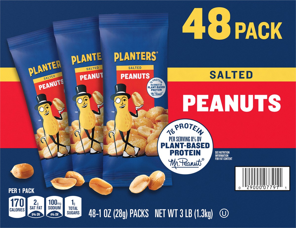 slide 3 of 12, Planters Salted Peanuts 48 - 1 oz Packs, 