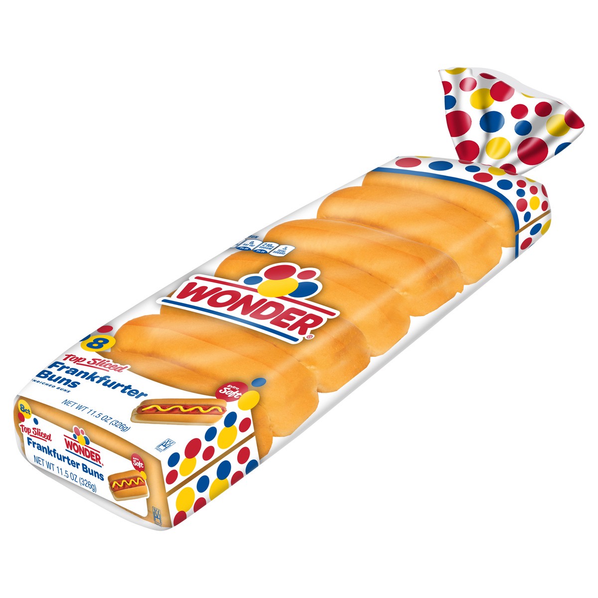 slide 3 of 10, Wonder Bread Frankfurter Buns, Top Sliced Hot Dog Buns, 8 Count, 8 ct