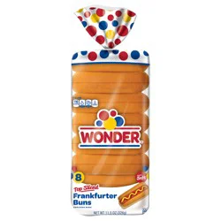 Wonder Bread Frankfurter Buns, Top Sliced Hot Dog Buns, 8 Count
