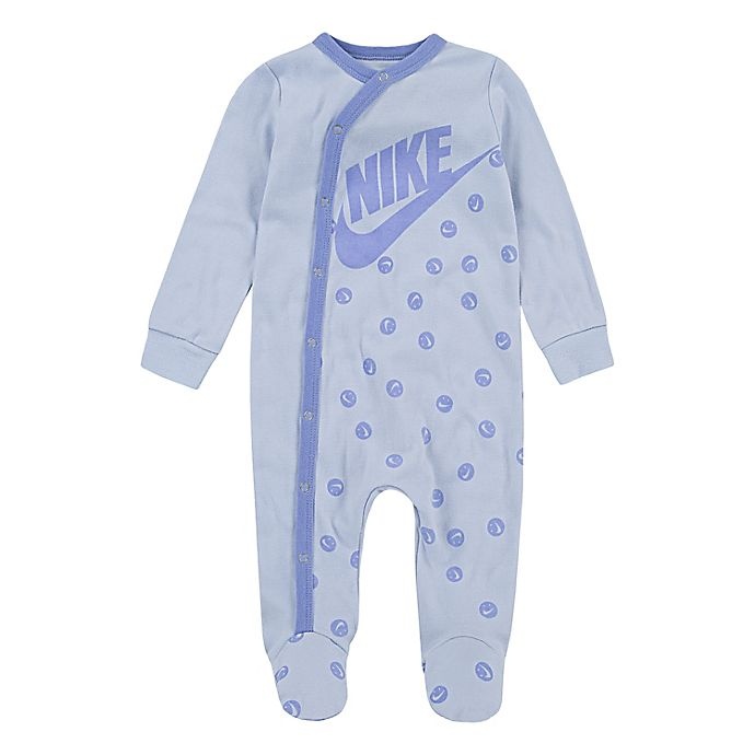 slide 1 of 2, Nike Newborn Smiley Footed Coverall - Purple, 1 ct