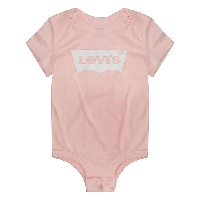 slide 1 of 1, Levi's Newborn Batwing Short Sleeve Bodysuit - Pink, 1 ct