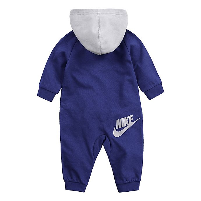 slide 2 of 2, Nike Newborn Play All Day Hoodie Coverall - Blue, 1 ct