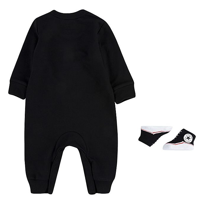 slide 2 of 2, Converse Newborn Lil Chuck Coverall and Bootie Set - Black, 2 ct