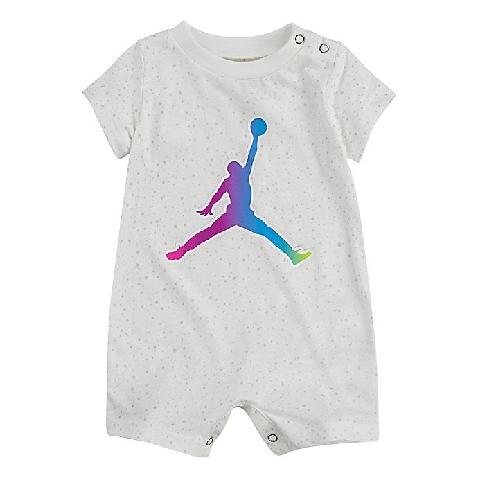 slide 1 of 1, Jordan Jumpman Romper - White Speckle, 1 ct