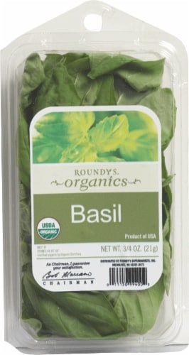 slide 1 of 1, Roundy's Roundys Organics Basil, 0.75 oz