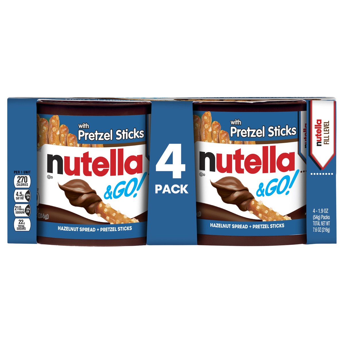 slide 2 of 12, Nutella & Go! Hazelnut Spread + Pretzel Sticks 4 - 1.9 oz Packs, 4 ct