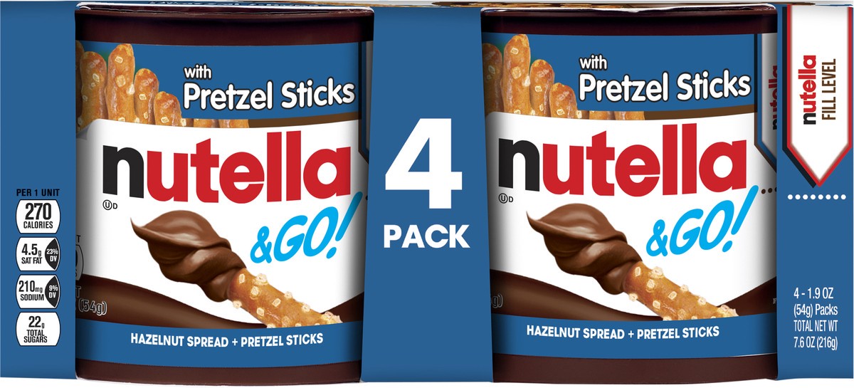 slide 6 of 12, Nutella & Go! Hazelnut Spread + Pretzel Sticks 4 - 1.9 oz Packs, 4 ct