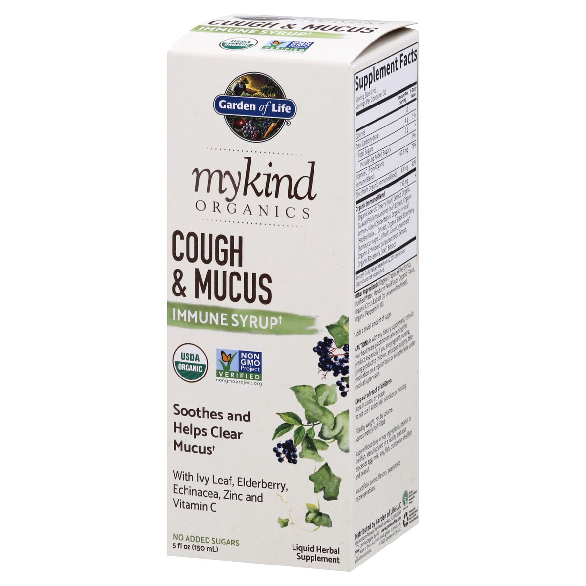 slide 3 of 9, Mykind Organics Cough & Mucus Immune Syrup 5Oz, 1 ct