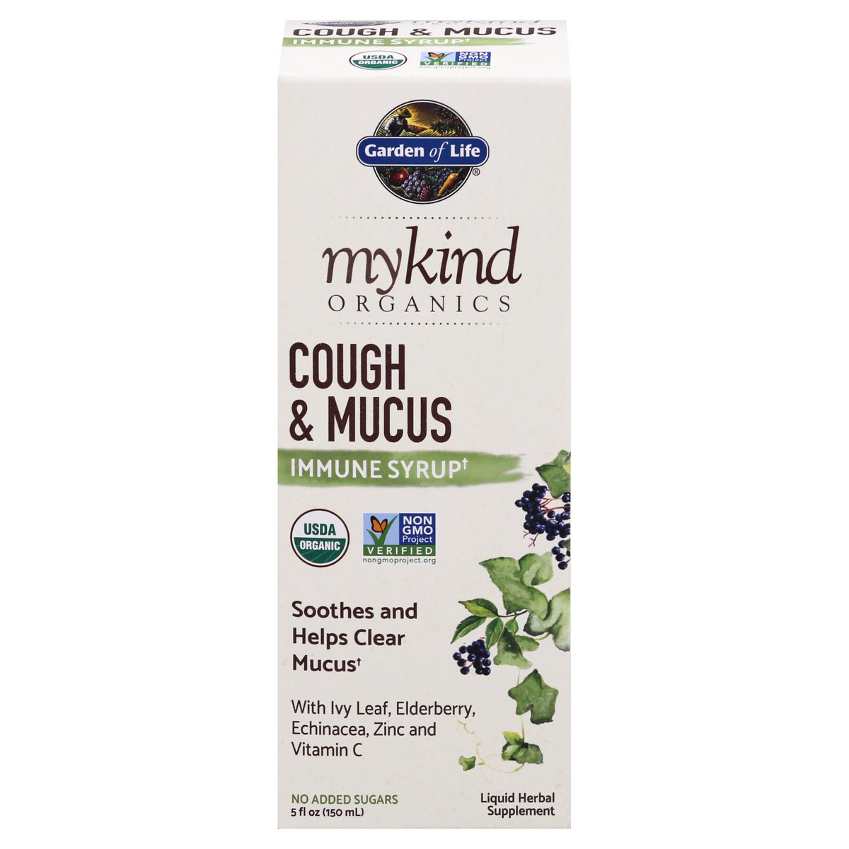slide 1 of 9, Mykind Organics Cough & Mucus Immune Syrup 5Oz, 1 ct