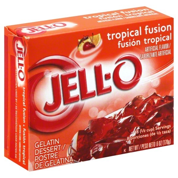 slide 1 of 6, Jell-O Gelatin Dessert, Tropical Fusion, 6 oz