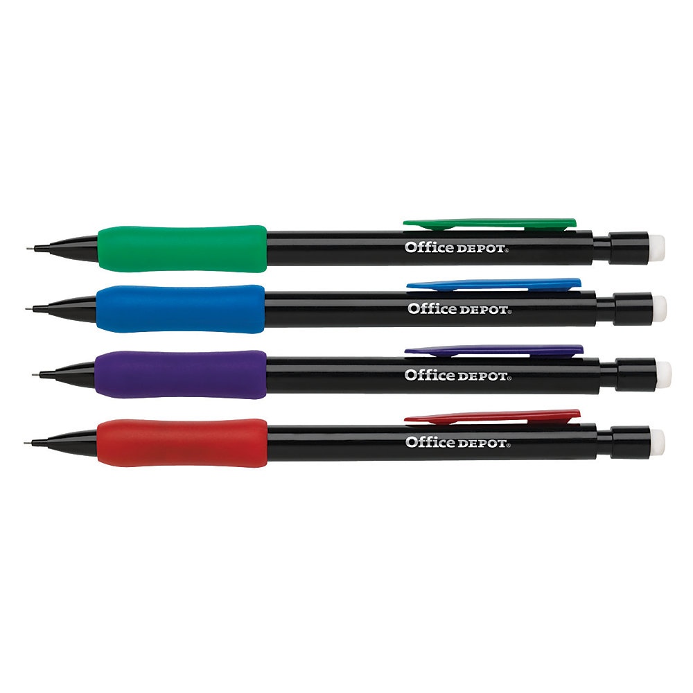 slide 1 of 1, Office Depot Brand Mechanical Pencils With Comfort Grip, 0.7 Mm, Pack Of 12, 12 ct