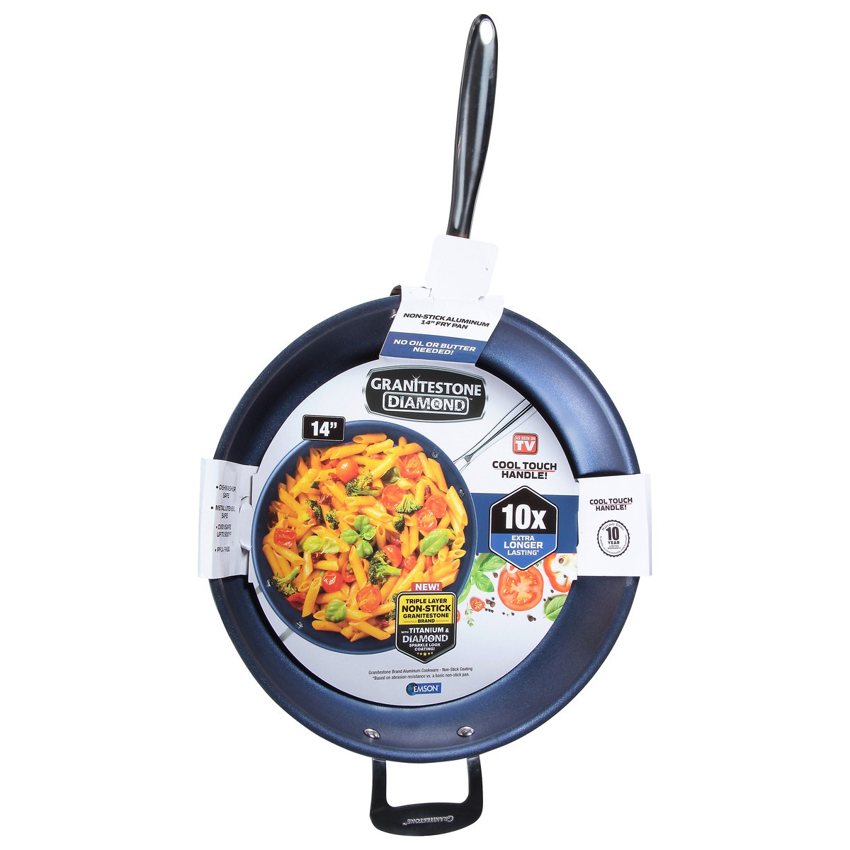 slide 3 of 9, Granitestone Diamond Non-Stick Aluminum 14 Inch Fry Pan 1 ea, 14 in