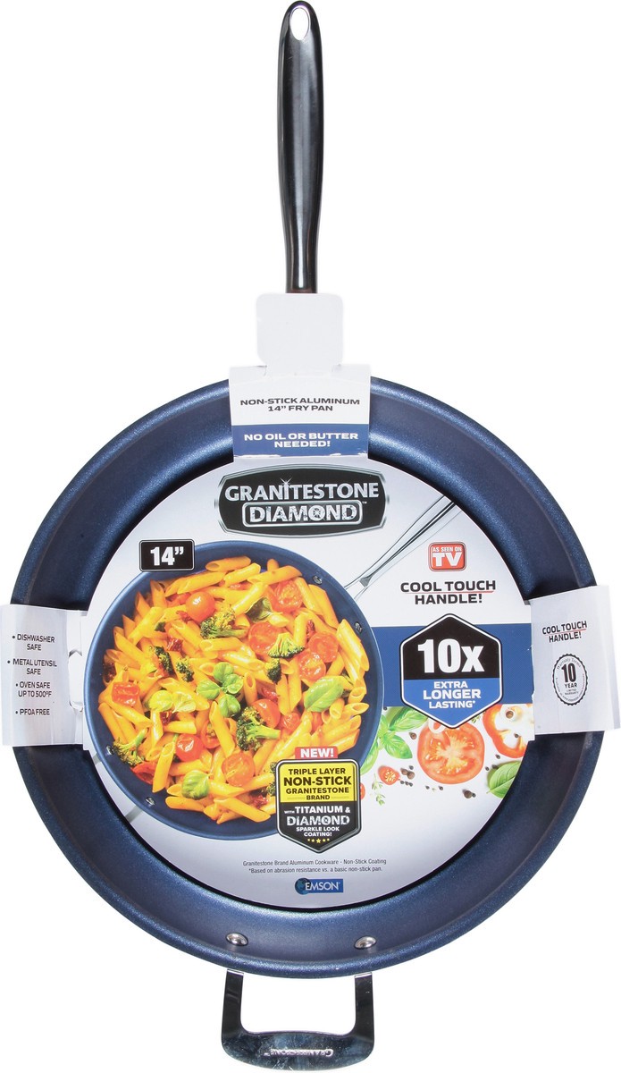 slide 4 of 9, Granitestone Diamond Non-Stick Aluminum 14 Inch Fry Pan 1 ea, 14 in