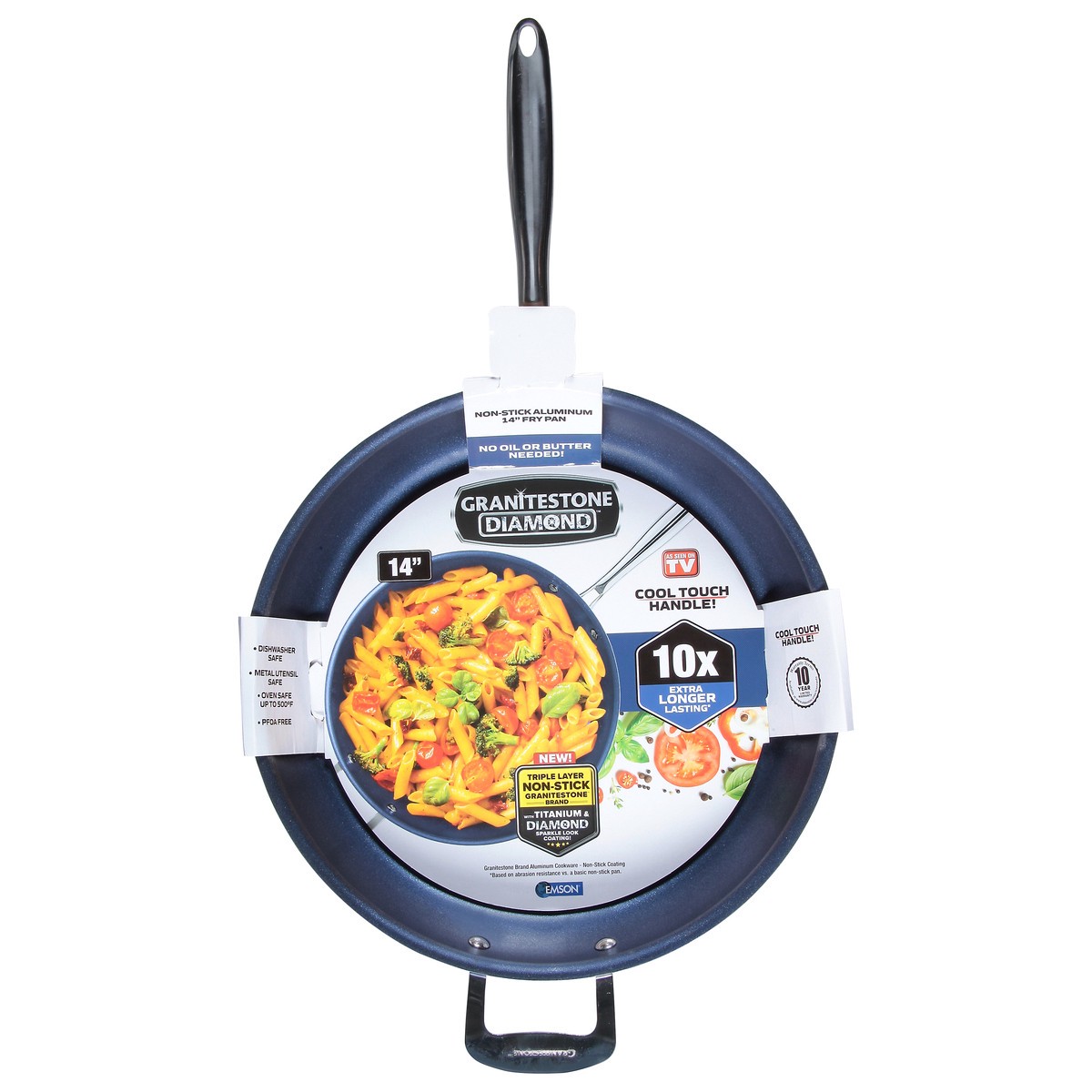 slide 1 of 9, Granitestone Diamond Non-Stick Aluminum 14 Inch Fry Pan 1 ea, 14 in