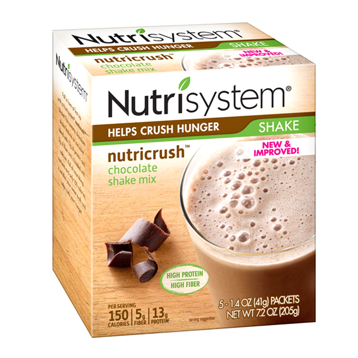 slide 1 of 1, Nutrisystem Nutricrush Chocolate Shake Mix, 5 ct