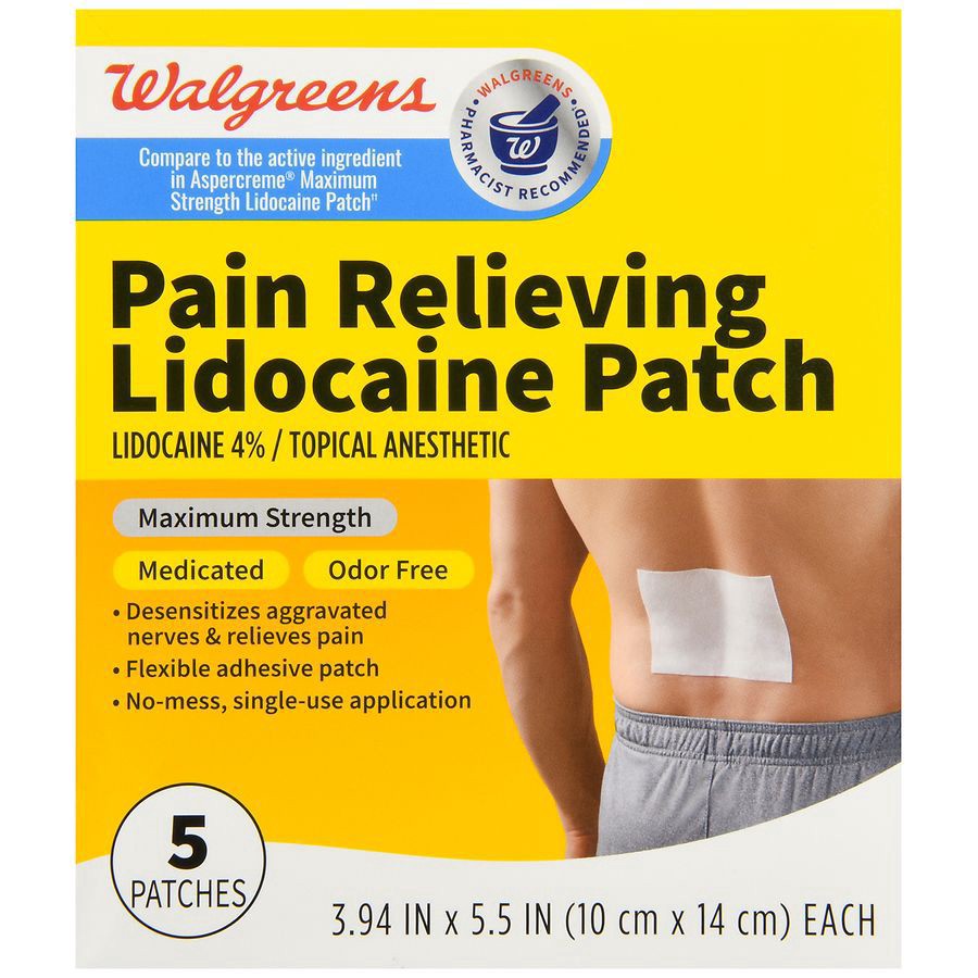 slide 4 of 5, Walgreens Lidocaine Patches, 5 ct