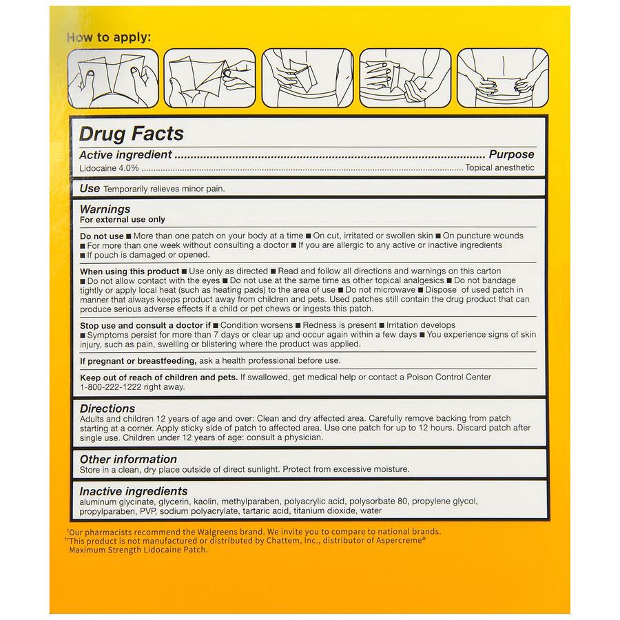 slide 5 of 5, Walgreens Lidocaine Patches, 5 ct