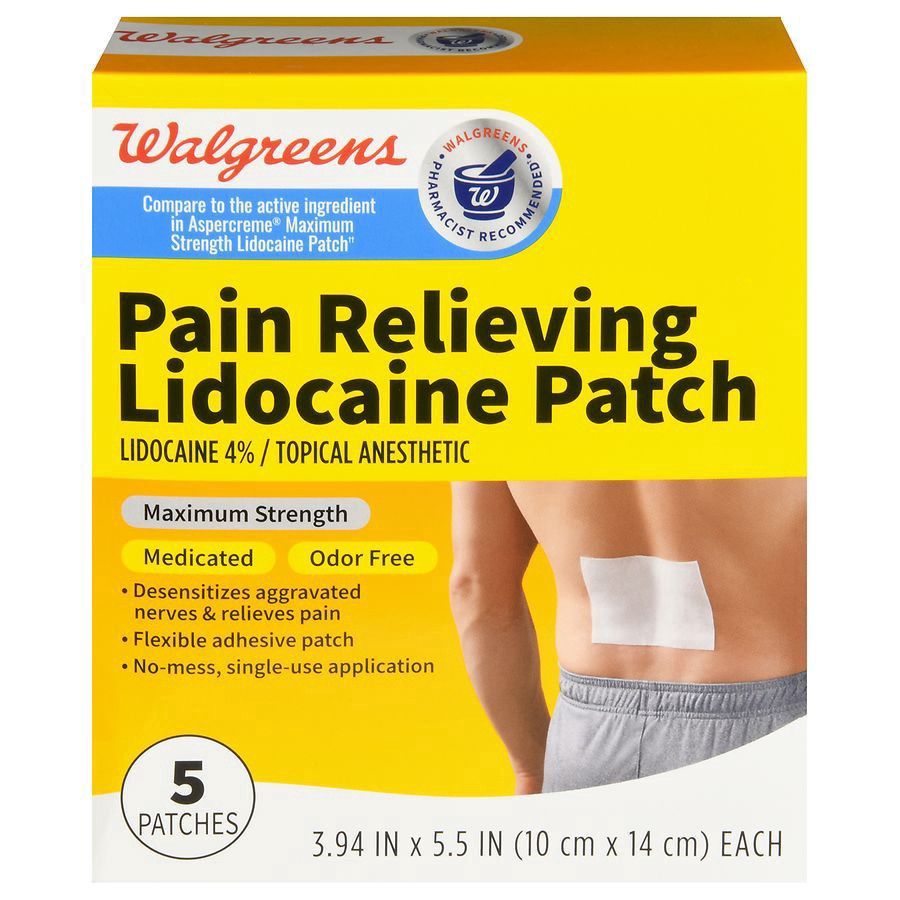 slide 1 of 5, Walgreens Lidocaine Patches, 5 ct