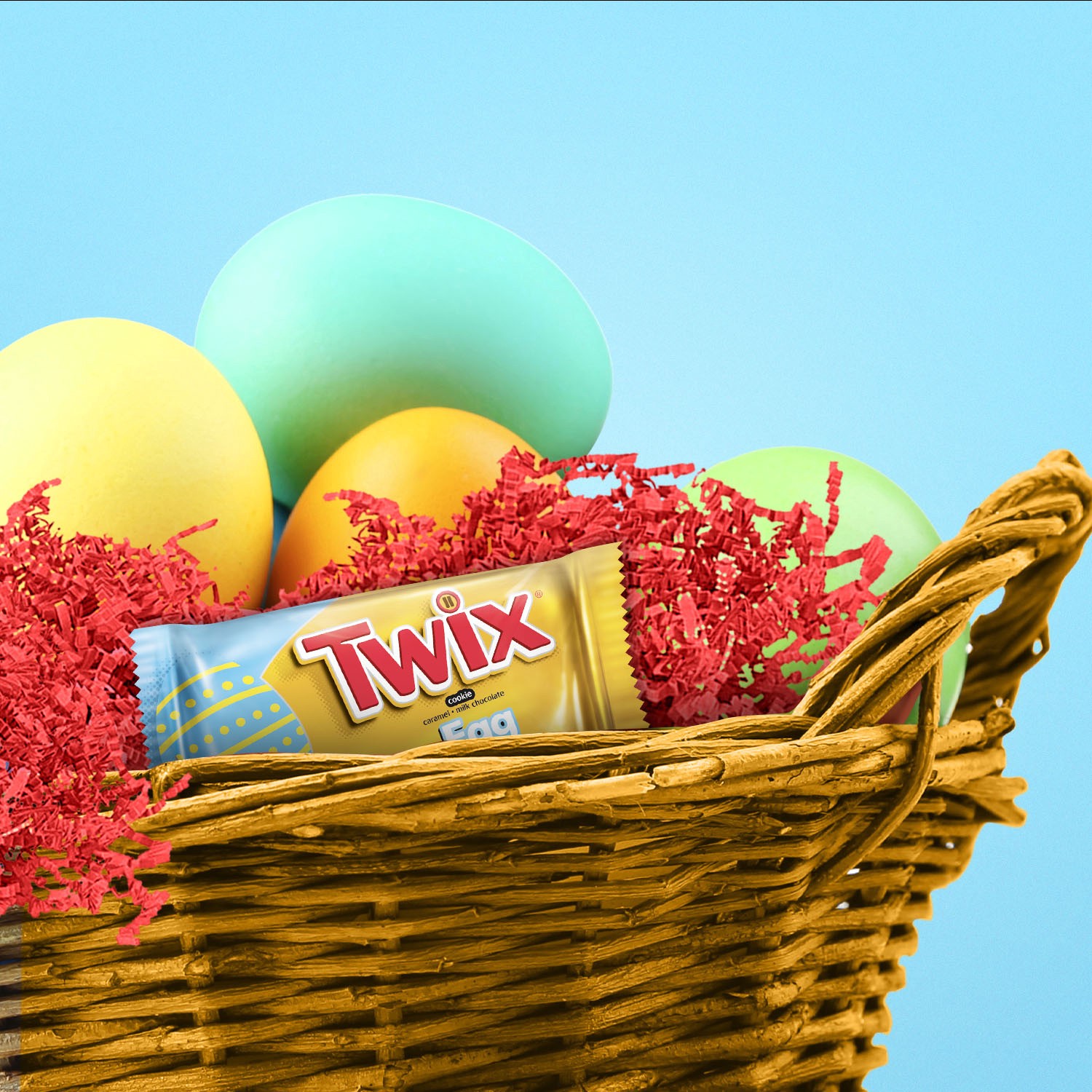 slide 4 of 8, TWIX Caramel Singles Chocolate Cookie Bar Easter Candy Eggs 1.06-Ounce Bar 6-Count Pack, 6 ct
