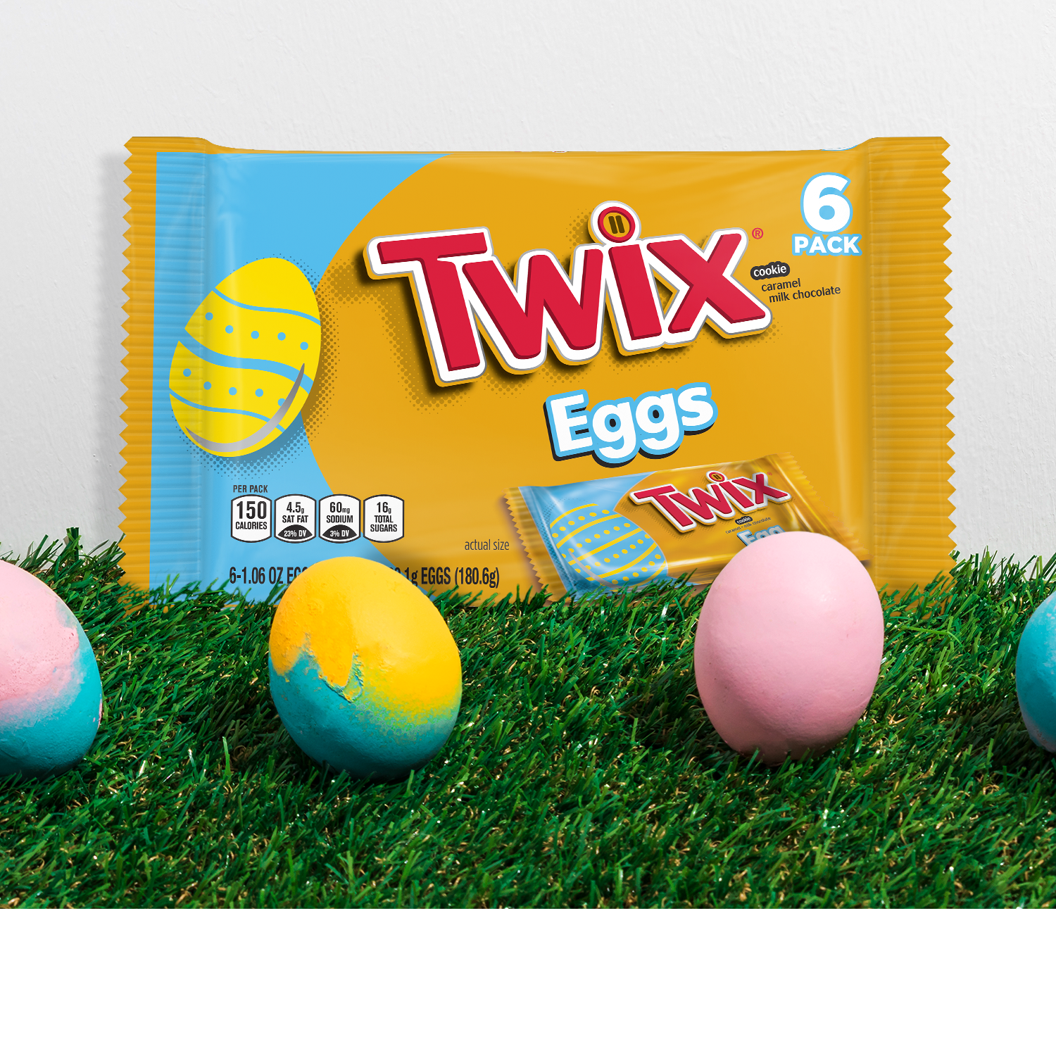 slide 7 of 8, TWIX Caramel Singles Chocolate Cookie Bar Easter Candy Eggs 1.06-Ounce Bar 6-Count Pack, 6 ct
